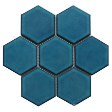 Swimming Pool Porcelain Transmutation Glaze Colored Hexagon Mosaic Tile for Wall